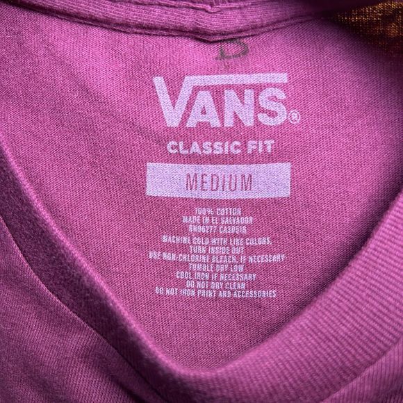 Van's Men's T-Shirt Tee Shirt Short Sleeve Varsity Captain Maroon Size Medium - Picture 7 of 8